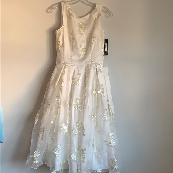 Embroidered Daisy Tulle Dress - Picture 2 of 4